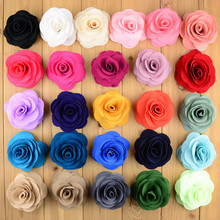 100 pcs/lot , 3" Large Fabric Flower Embellishment, Rosette Fabric Flower Appliques 2024 - buy cheap