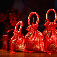 10 Uds. De bolsas de regalo de boda, regalos de estilo chino rojo con nudo chino 2024 - compra barato