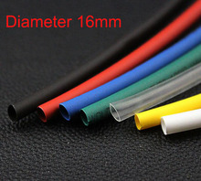 16mm Diameter Heat Shrinkable Tube Shrink Tubing Wire Wrap Sleeve 10M Black/Red/Yellow/White/Clear/Greed/Blue 2024 - buy cheap