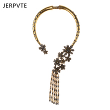 2018 винтажное длинное ожерелье JERPVTE с кисточками, ювелирные изделия, массивное ожерелье с драгоценным камнем, длинное колье с кристаллами, эффектное ожерелье для женщин, оптовая продажа 2024 - купить недорого