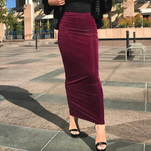 Womens Stretchy Bodycon Ladies Pencil Long Maxi Skirt High Waist Black Punk Gothic Steampunk Vintage Islamic Muslim Skirts Jupes 2024 - buy cheap