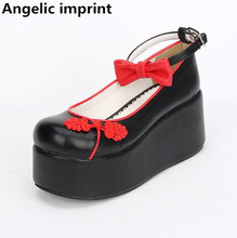 Angelic imprint china style woman mori girl lolita cosplay shoes lady high wedges heel pumps women princess dress cheongsam shoe 2024 - buy cheap