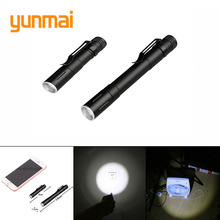 Yunmai-minilinterna LED linterna LED con ZOOM para caza Q12, 7W, 2000LM, impermeable, con ZOOM, batería AAA, potente 2024 - compra barato