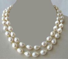 Free Shipping 14KGP GENUINE NOBLEST 50"9-10MM NATURAL SOUTH SEA WHITE PEARL NECKLACE a() 2024 - buy cheap