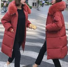 Women Cotton coats 2019 winter new down jacket loose long thick warm outwear large collar coat quality parkas Drawstring Girdle 2024 - buy cheap