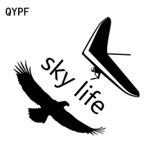 QYPF 18CM*16.8CM SKY LIFE HANG GLIDING PILOT EAGLE Vinyl Car Window Sticker Decal Black/Silver C15-0872 2024 - buy cheap