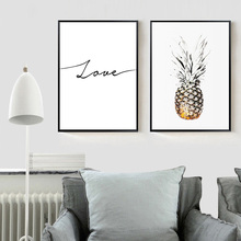 Tropical Sea Beach Pineapple Motivational Nordic Poster Print Minimalist Wall Art Canvas Painting Picture Room Decoration 2024 - buy cheap