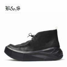 Black & Street-Muffins informales para hombre, zapatos de piel auténtica con Punta Grande, botas de herramientas, 2018 S/S 2024 - compra barato