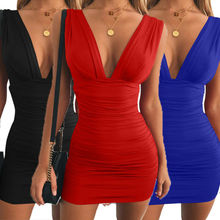 New Fashion Women Dresses Sleeveless Summer Bodycon Party Dress Sexy V-neck Chic Fashion Night Club Bandage Dress Vestidos Hot 2024 - buy cheap