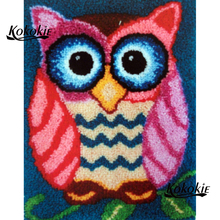 owl diy latch hook kits rug 3d printedlatch hook kussen home decor needle for carpet embroidery foamy floralkussen knooppakket 2024 - buy cheap