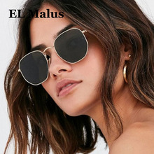 [El malus] óculos de sol em metal polarizado, óculos de proteção feminino e masculino, para dirigir ao ar livre, proteção uv, lentes azul e rosa 2024 - compre barato