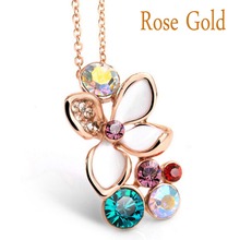new arrival necklace earrings jewelry sets fashion brand bridal  rose gold color Austrian Crystal flower 85043 2024 - buy cheap