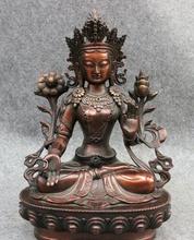 12" Tibet Pure Bronze Temple 7 Eyes White Tara Buddha Kwan-yin Goddess Statue 2024 - buy cheap