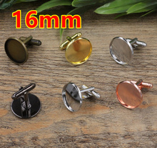 Cabochon 16mm Antique Bronze/Silver/Gold/Black French Cuff Link blanks Tray/Reg Mail,Cufflink Base Sets 2024 - buy cheap