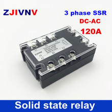 High quality Full 120A 3-phase three phase solid state relay DC3-32v control AC90-480v SSR 3 phse relay solid relays 2024 - buy cheap