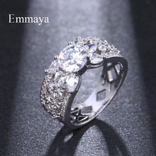Emmaya роскошное фианитовое женское кольцо с круглым кристаллом 2024 - купить недорого