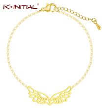 Kinitial New Wing Charm Bracelets For Women Adjustable Link Chain Wrist Bracelet  Wedding Jewelry Cuff Angel Wing Bracelet Femme 2024 - buy cheap