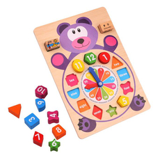 Cartoon Animal Wooden 3D Puzzle Toys For Children Learning Educational Toy Digital Clock Cognitive Wooden Jigsaw Puzzle Games 2024 - buy cheap