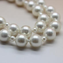 Newest Fashion Shell Jewelry AAA 4-10MM Round Shape White Color Sea Shell Pearl Necklace 160cm Long Pearl Necklace 2024 - buy cheap