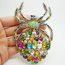 TTjewelry 4.33" Fashion Luxurious Spiders Insects Color Rhinestone Crystal Brooch Pin Pendant 2024 - buy cheap