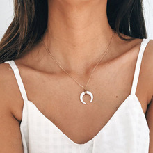 Женское Ожерелье-чокер с подвеской в виде Луны, винтажное ожерелье с длинной цепочкой, модное ювелирное изделие на шею, подарок на 2019 RY01 2024 - купить недорого