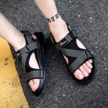 2022 sandálias de pouco peso dos homens sapatos gladiador sandálias de homem romano sapatos de verão flip flops cinza preto sandálias planas tamanho grande 2024 - compre barato