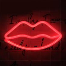 Vintage Neon Sign Light LED USB Lips Shape Design Room Wall Party Art Decorations Ornament Coffee Mural Crafts Home Decor Lamp 2024 - compre barato