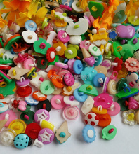 Botões de doces infantis, 100 peças-plástico animais de desenho animado novidade haste botões diversos estilos botoes scrapbooking 2024 - compre barato