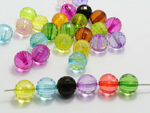 50 Mixed Colour Transparent Acrylic Faceted Round Beads 12mm Disco Ball Beads 2024 - buy cheap