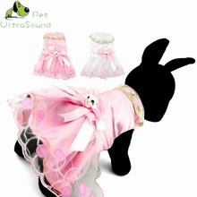ULTRASOUND PET Cute Bow Dog Dress Tutu Skirt Summer Puppy Clothes Princess Dog Wedding Dress XS-XL 2024 - buy cheap