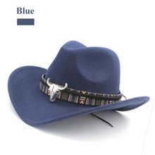 2019 nuevo étnico estilo Retro sombrero de Cowboy del oeste de las mujeres sombrero de lana Jazz sombrero de estilo occidental sombrero de vaquero 2024 - compra barato