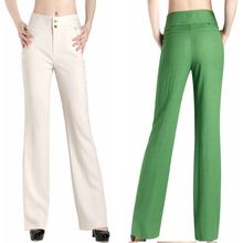 ¡Verano 2018! Pantalones de lino de algodón para mujer, pantalones ajustados de adelgazamiento, pantalones casuales de cintura alta, Pantalones rectos de lino transpirable para mujer 2024 - compra barato