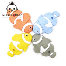 Cute Clown Fish Silicone Baby Teethers Clownfish Bpa Free Chewable Infant Teething Nursing Toys DIY Pacifier Chain Pendant 2024 - buy cheap