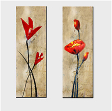 Hand Painted Modern Canvas Painting Wall Decor Floral Oil Painting-Flower canvas Wall art set of 2 pcs for Home Decor 2024 - buy cheap