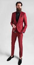 Italian Style Burgundy Man Suit Slim Fit Groom Tuxedos 2 Piece Mens Wedding Prom Party Suits Bridegroom Suit (Jacket+Pants)terno 2024 - buy cheap