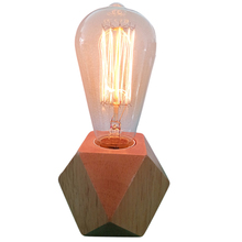 Lâmpada de mesa woerfu 220v, lâmpada vintage industrial de madeira, luz noturna regulável 2024 - compre barato