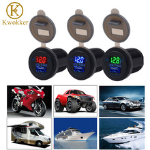 Cargador de teléfono USB para coche, voltímetro de 12V, 2.1A, toma de carga rápida, pantalla Digital impermeable, para barco, barco, ATV, RV 2024 - compra barato