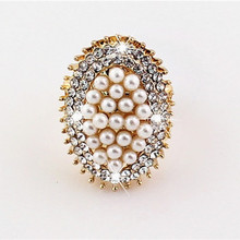 Anéis de imitação de pérola para mulheres, elegante, presente de joia de festa de casamento, tamanho ajustável, anel de noivado para mulheres, 2021 2024 - compre barato