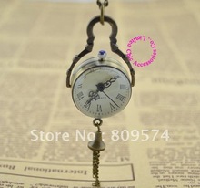 wholesale glass ball pocket watch necklace good quality fashion fob watches quartz nice vintage new bronze with chain 2024 - buy cheap
