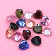 New arrival 8mm Heart shape Zircon glass crystal strass artificial gemstone Pointback rhinestones DIY jewelry Accessories 2024 - buy cheap