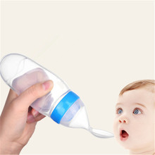 Newborn Baby Milk bottle spoon Squeezing Feeding Bottle Silicone Training  Spoon Infant Cereal Food Feeder Safe Tableware Tools 2024 - buy cheap