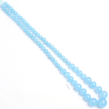 Jades azul claro Natural de alta calidad, cuentas sueltas de 17 pulgadas, gemas graduadas, para hacer joyas, 6-14mm, w1684 2024 - compra barato