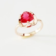 Обручальные кольца женское кольцо 585 Золотое ювелирное изделие красное сердце форма кольца дизайн для женщин модные кольца 2024 - купить недорого