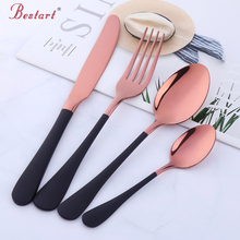 2set Stainless Steel Flatware Set 304 18/10 Rose Gold Cutlery Kitchen Metal Dinnerware Service For 2 Flatware Gold Drop Shipping 2024 - buy cheap