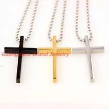42*24mm Charming New Cross Smiple Style Free Ball Necklace Stainless Steel Men Women Silver Gold Black color Top Quality Jewelry 2024 - buy cheap