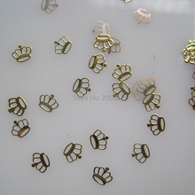 Pegatinas de Metal de corona dorada para arte de uñas, MS230-2, 100 Uds. 2024 - compra barato