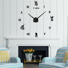 Fashion Wall Clocks Home Decor Acrylic Self Adhesive Large Decorative Wall Clock Sticker Roman Numerals 2024 - buy cheap