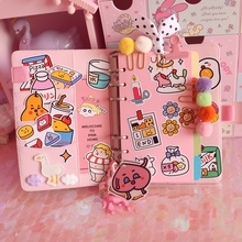 Cute Kawaii A6 Notebook Macaron Leather DIY Loose-leaf Journal Diary Spiral Time Planner Agenda Organizer Stationery Gift 2024 - buy cheap