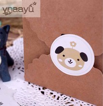 Ynaayu 120pcs/set Sticker Cute Bear Circle Seal Sticker 3 Color Round Paper Packaging Label For Cookie Gift Stickers 2024 - buy cheap