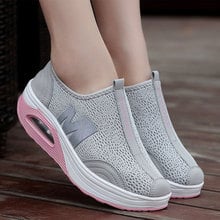 MWY Summer Casual Shoes Women Breathable Mesh Vulcanized Shoes Zapatilla Mujer Platform Sneakers Air Cushion Ladies Rocking Shoe 2024 - buy cheap